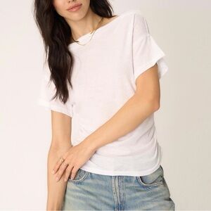 Project Social T Vivi Side Ruched Tee White Sz M